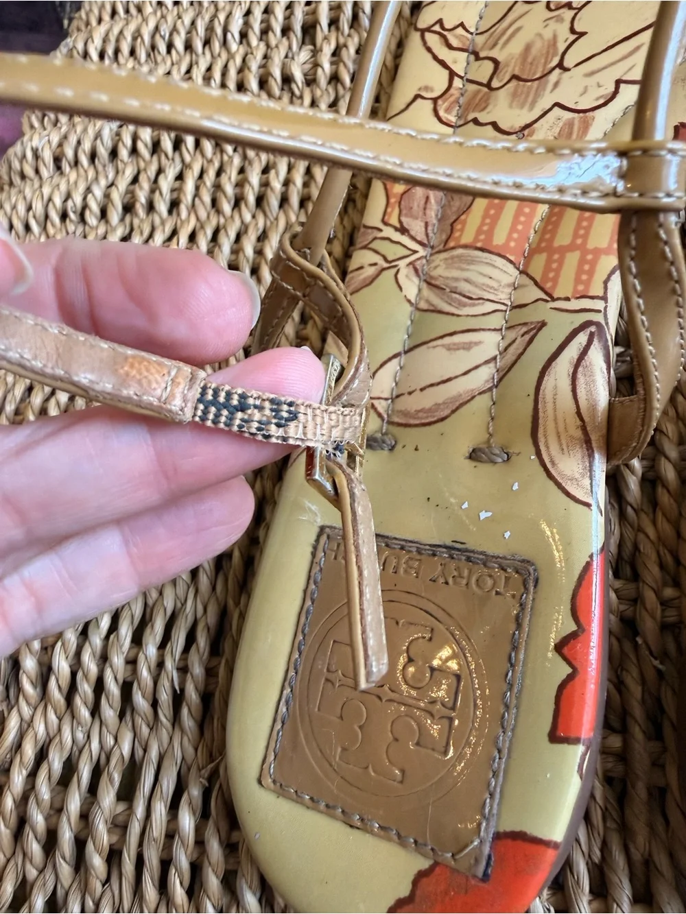 Tory Burch Emmy Patent T-Strap Sandals